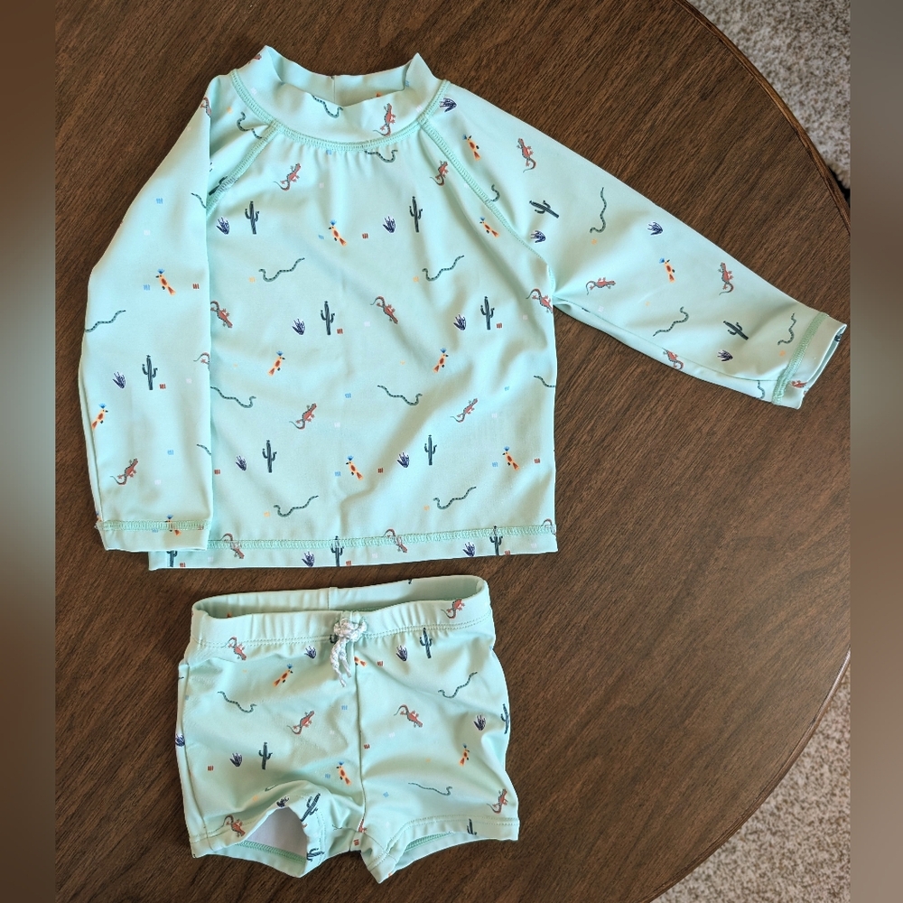 Janie and Jack Mint Desert Swimsuit Set